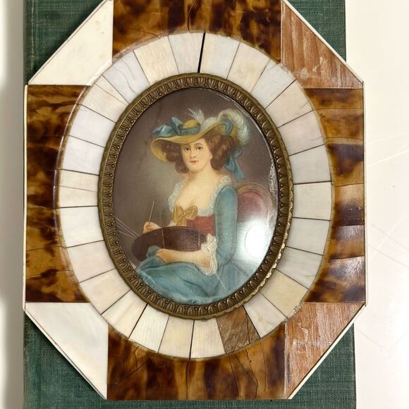 COPY - Antique Vintage French Royal Lady Miniature Painting - Picture 4 of 7